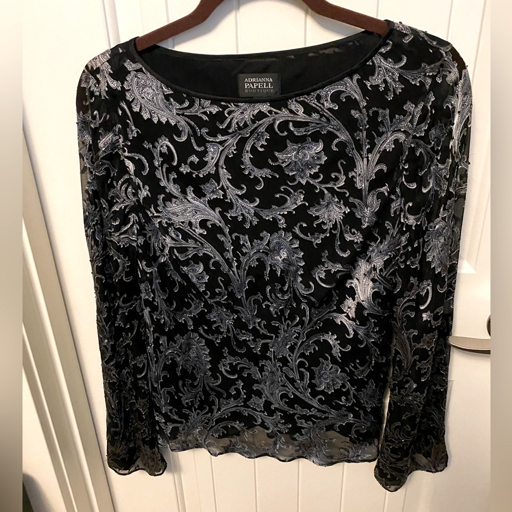 Silver and Black Top